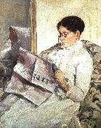 Mary Cassatt Reading Le Figaro oil painting reproduction